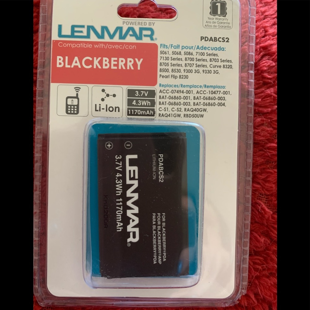 Lenmar Blackberry replacement battery NWT